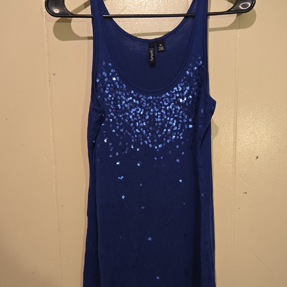 Relativity Blue Sequin Tank Top